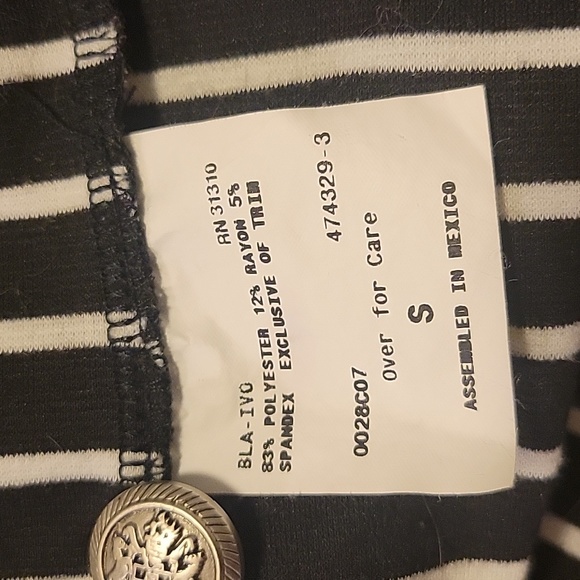 Iz Byer Black & White Military Jacket - Picture 6 of 6